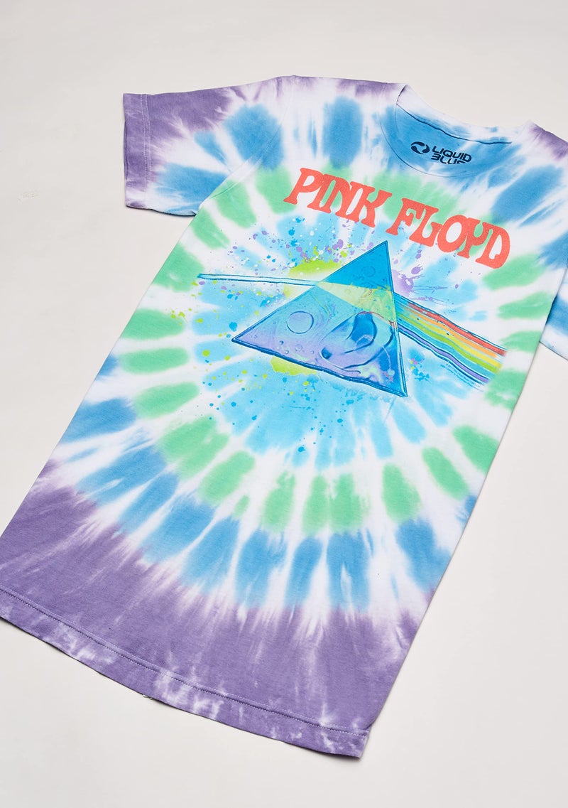 Liquid Blue Men's Pink Floyd Dark Side Oil Paint Tie Dye Short Sleeve T-Shirt, Multi Tie Dye, Large - Image 3